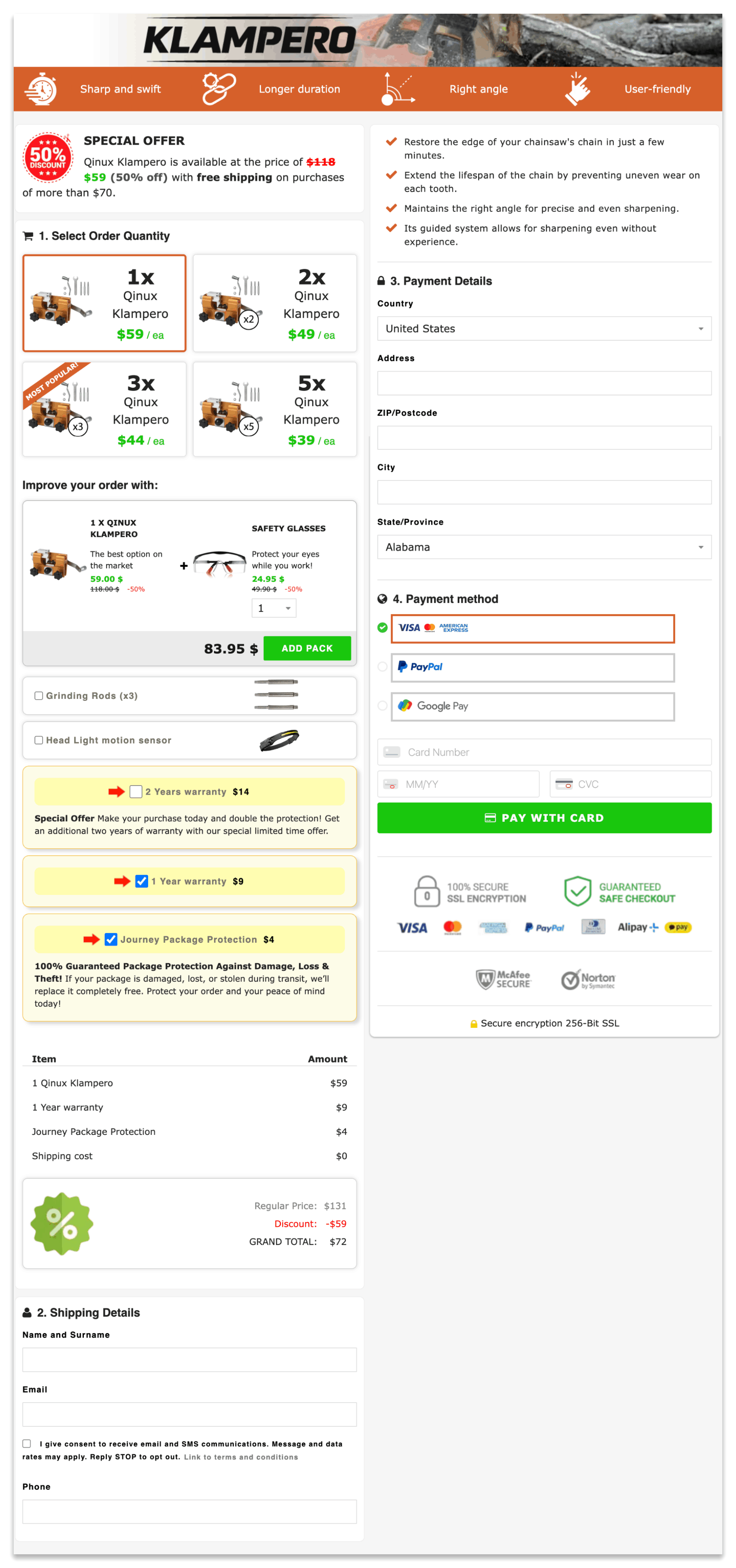 qinux klampero buy now page